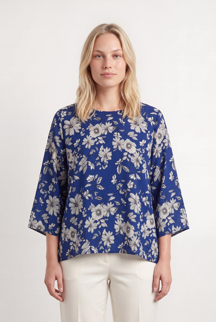 Blouse Bleue et Blanche - Taille L/40 de la marque La Fée Maraboutée | PARAD116980 - Vendu par Paradigme - Image 1