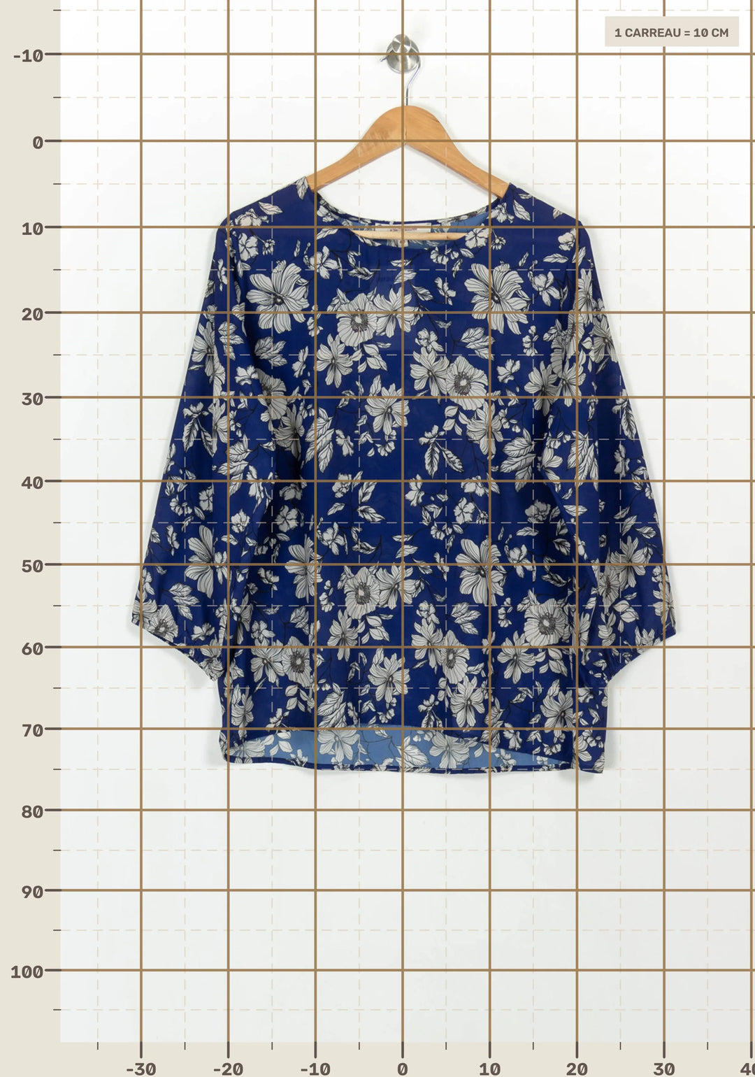 Blouse Bleue et Blanche - Taille L/40 de la marque La Fée Maraboutée | PARAD116980 - Vendu par Paradigme - Image 4