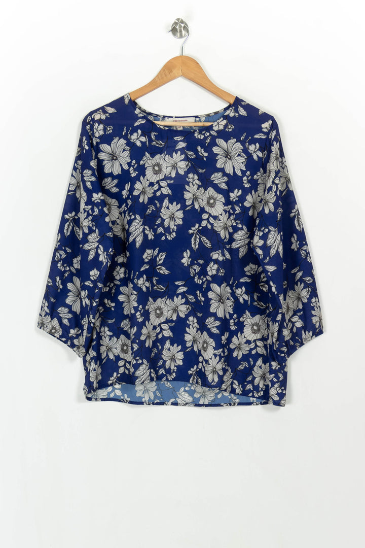 Blouse Bleue et Blanche - Taille L/40 de la marque La Fée Maraboutée | PARAD116980 - Vendu par Paradigme - Image 2