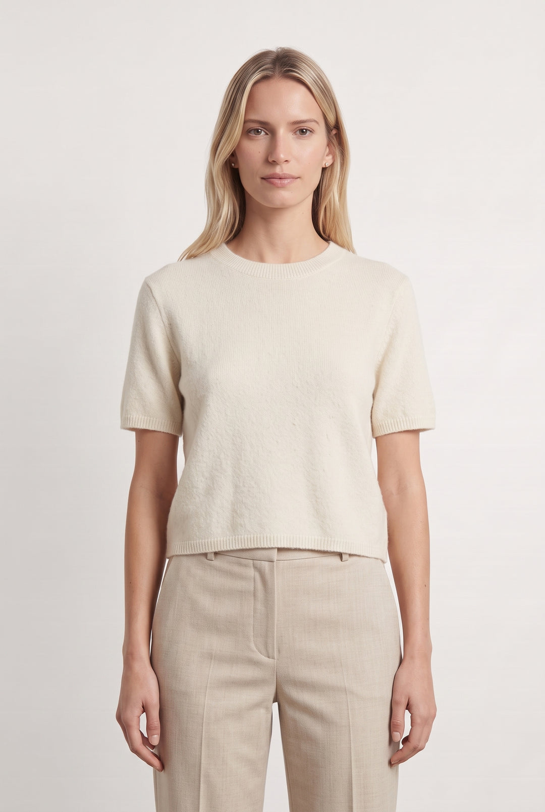 Pull Manches Courtes Beige - Taille M/38 de la marque Maison Montagut | PARAD116981 - Vendu par Paradigme - Image 1