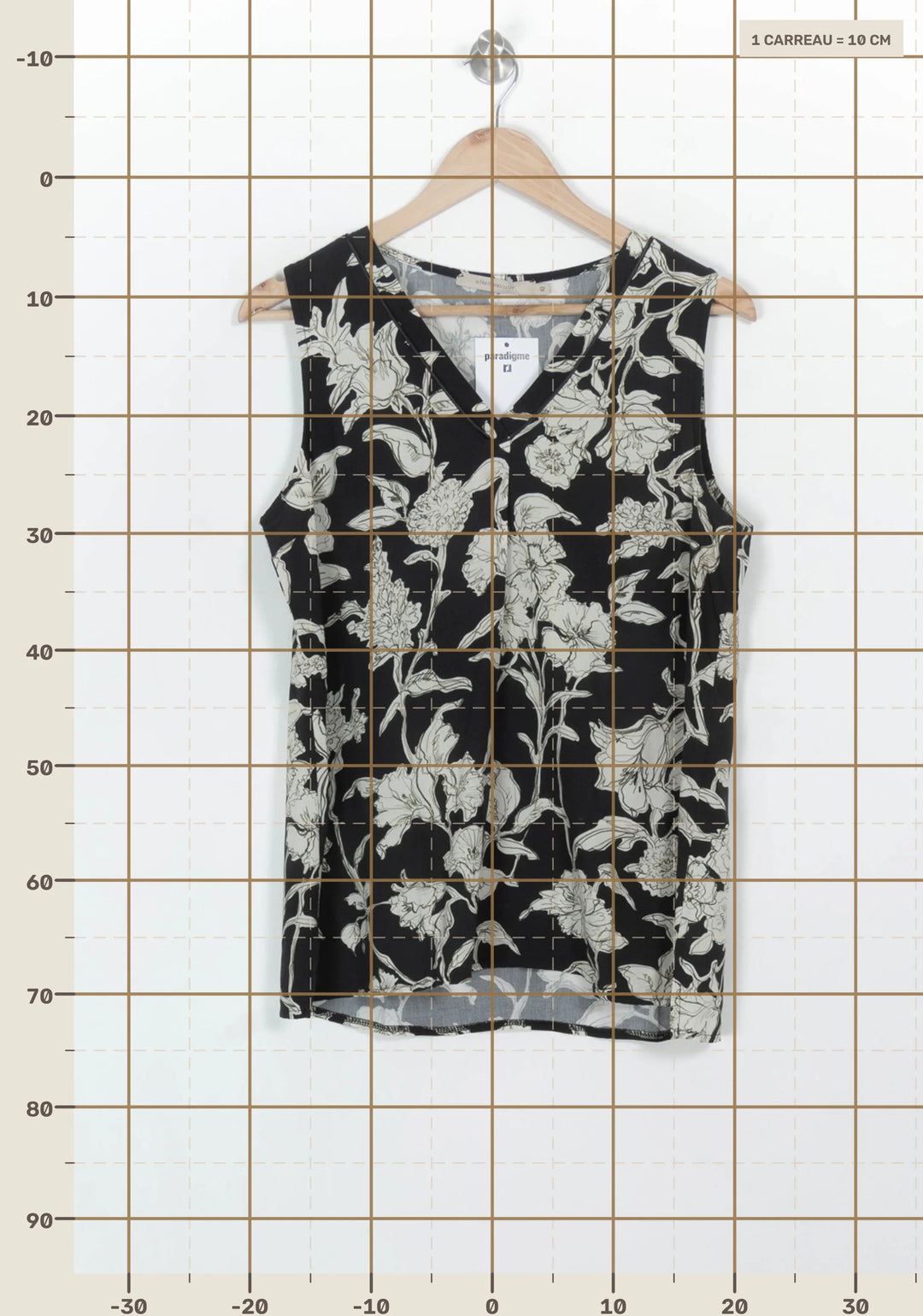 Débardeur Noir et Blanc - Taille XL/42 de la marque La Fée Maraboutée | PARAD116982 - Vendu par Paradigme - Image 4