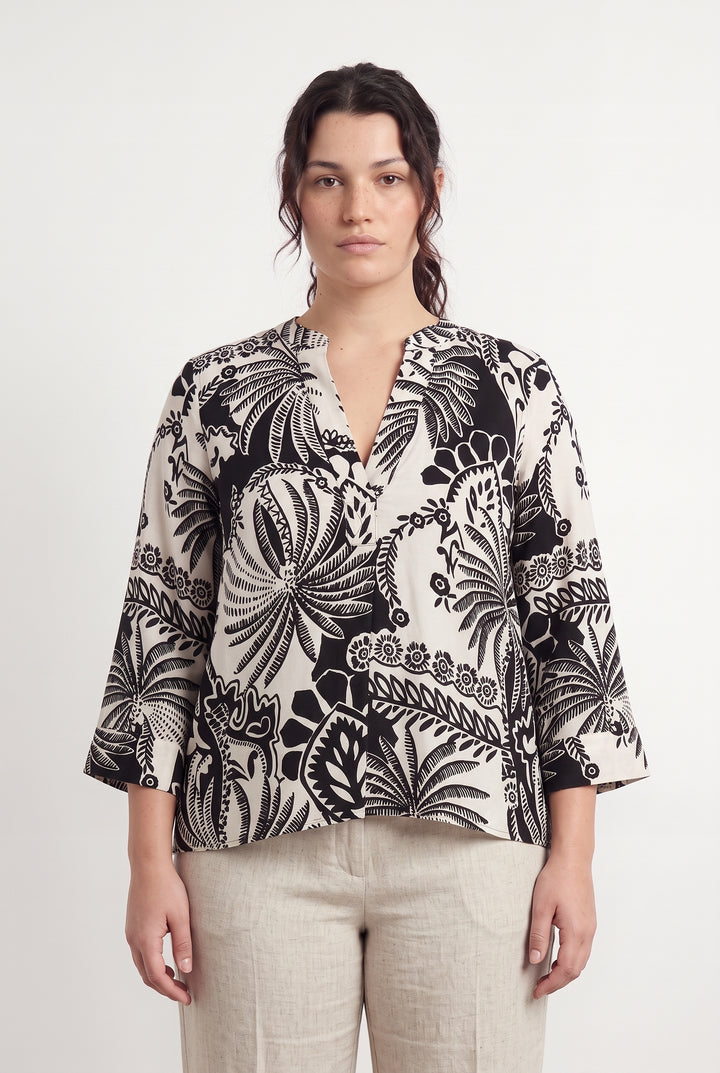 Blouse Noire et Blanche - Taille XL/42 de la marque La Fée Maraboutée | PARAD116984 - Vendu par Paradigme - Image 1