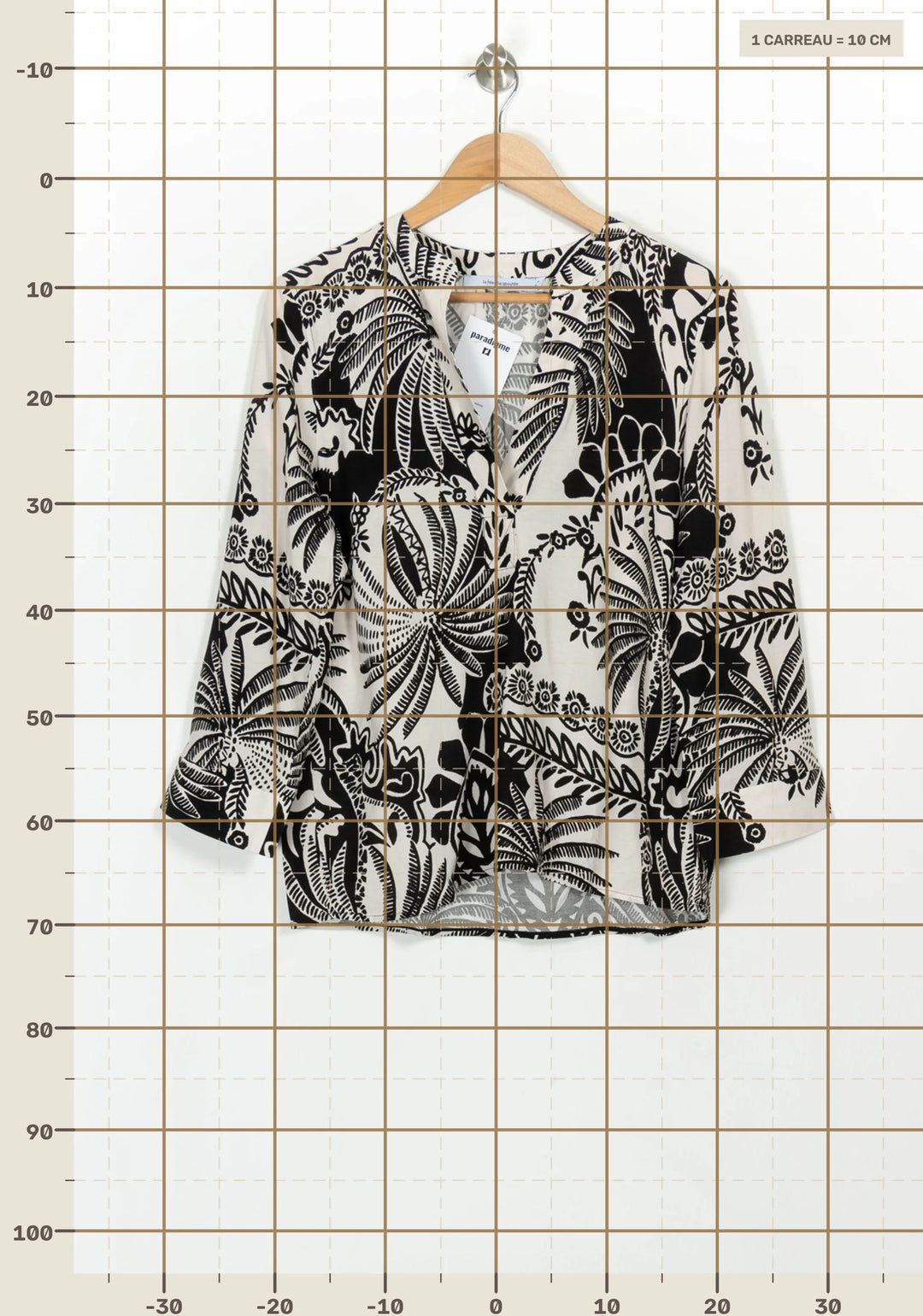 Blouse Noire et Blanche - Taille XL/42 de la marque La Fée Maraboutée | PARAD116984 - Vendu par Paradigme - Image 4