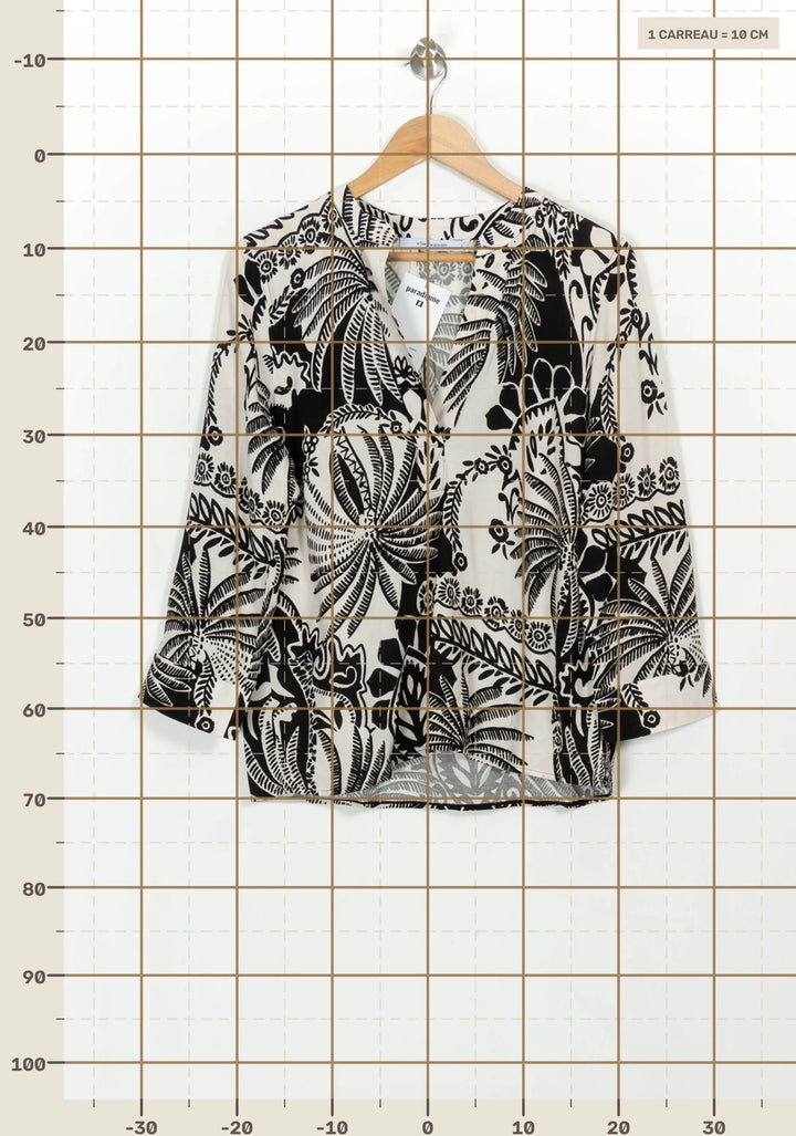 Blouse Noire et Blanche - Taille XL/42 de la marque La Fée Maraboutée | PARAD116984 - Vendu par Paradigme - Image 4