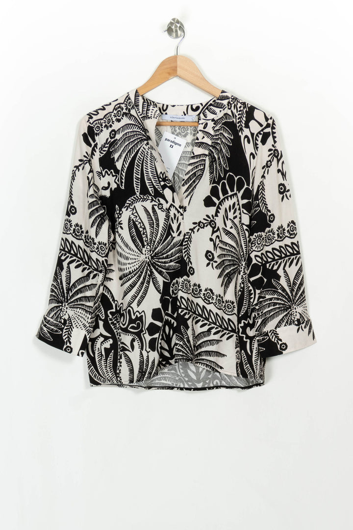 Blouse Noire et Blanche - Taille XL/42 de la marque La Fée Maraboutée | PARAD116984 - Vendu par Paradigme - Image 2