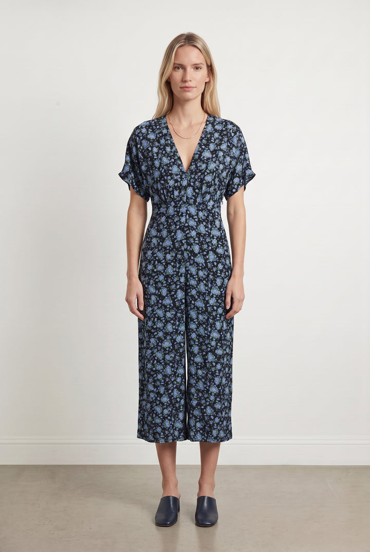 Combinaison Fleurie Bleue et Noire - Taille M/38 de la marque ZAPA | PARAD116987 - Vendu par Paradigme - Image 1