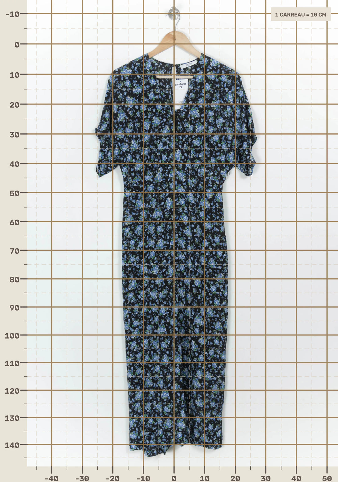 Combinaison Fleurie Bleue et Noire - Taille M/38 de la marque ZAPA | PARAD116987 - Vendu par Paradigme - Image 4