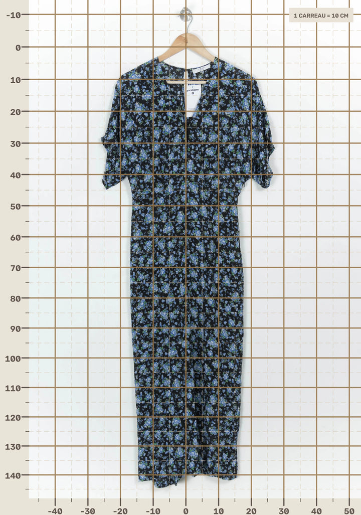 Combinaison Fleurie Bleue et Noire - Taille M/38 de la marque ZAPA | PARAD116987 - Vendu par Paradigme - Image 4