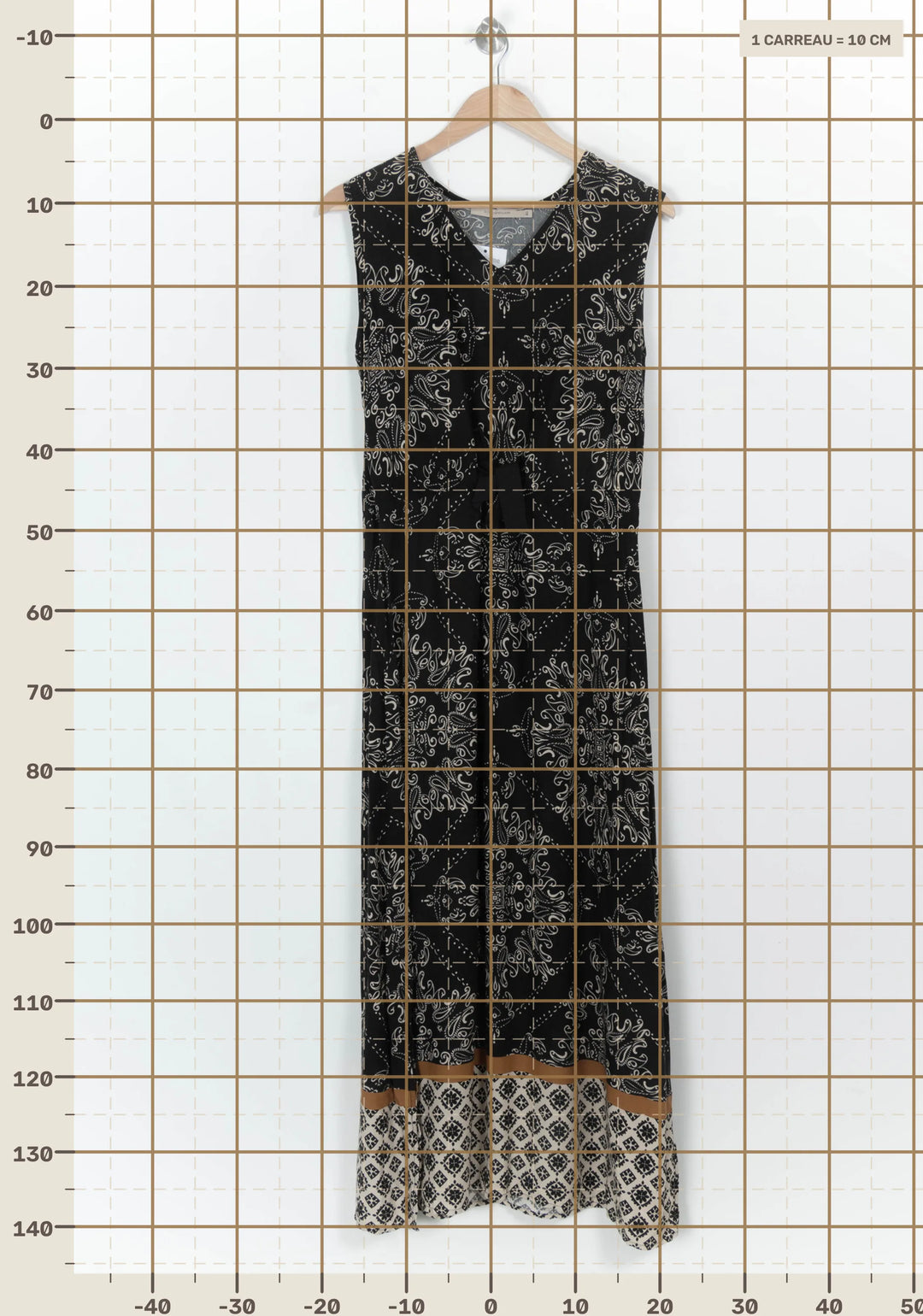 Robe Longue Noire et Blanche - Taille L/40 de la marque La Fée Maraboutée | PARAD116988 - Vendu par Paradigme - Image 4