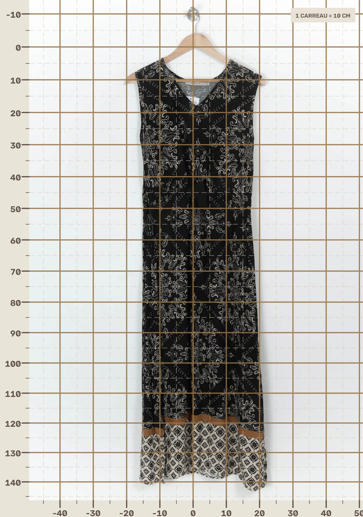 Robe Longue Noire et Blanche - Taille L/40 de la marque La Fée Maraboutée | PARAD116988 - Vendu par Paradigme - Image 4