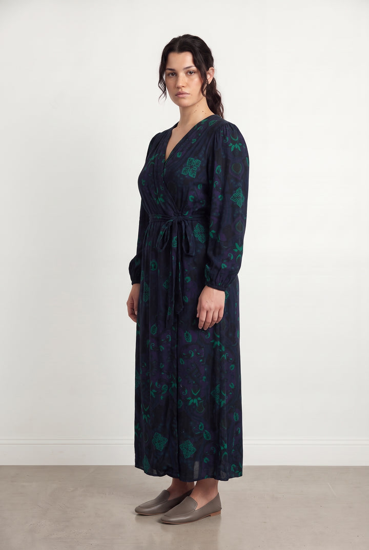 Robe Longue Bleue et Verte - Taille XL/42 de la marque La Fée Maraboutée | PARAD116989 - Vendu par Paradigme - Image 1