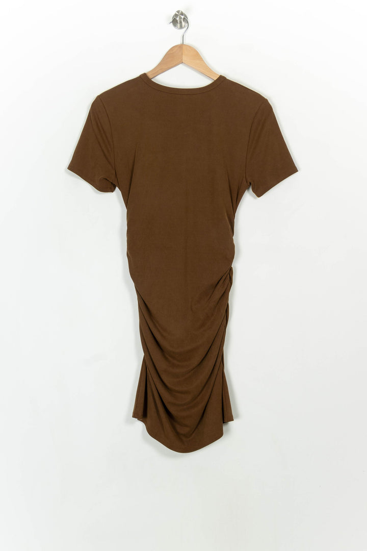 Robe Drapée Marron - Taille M/38 de la marque ba&amp;sh | PARAD116992 - Vendu par Paradigme - Image 5