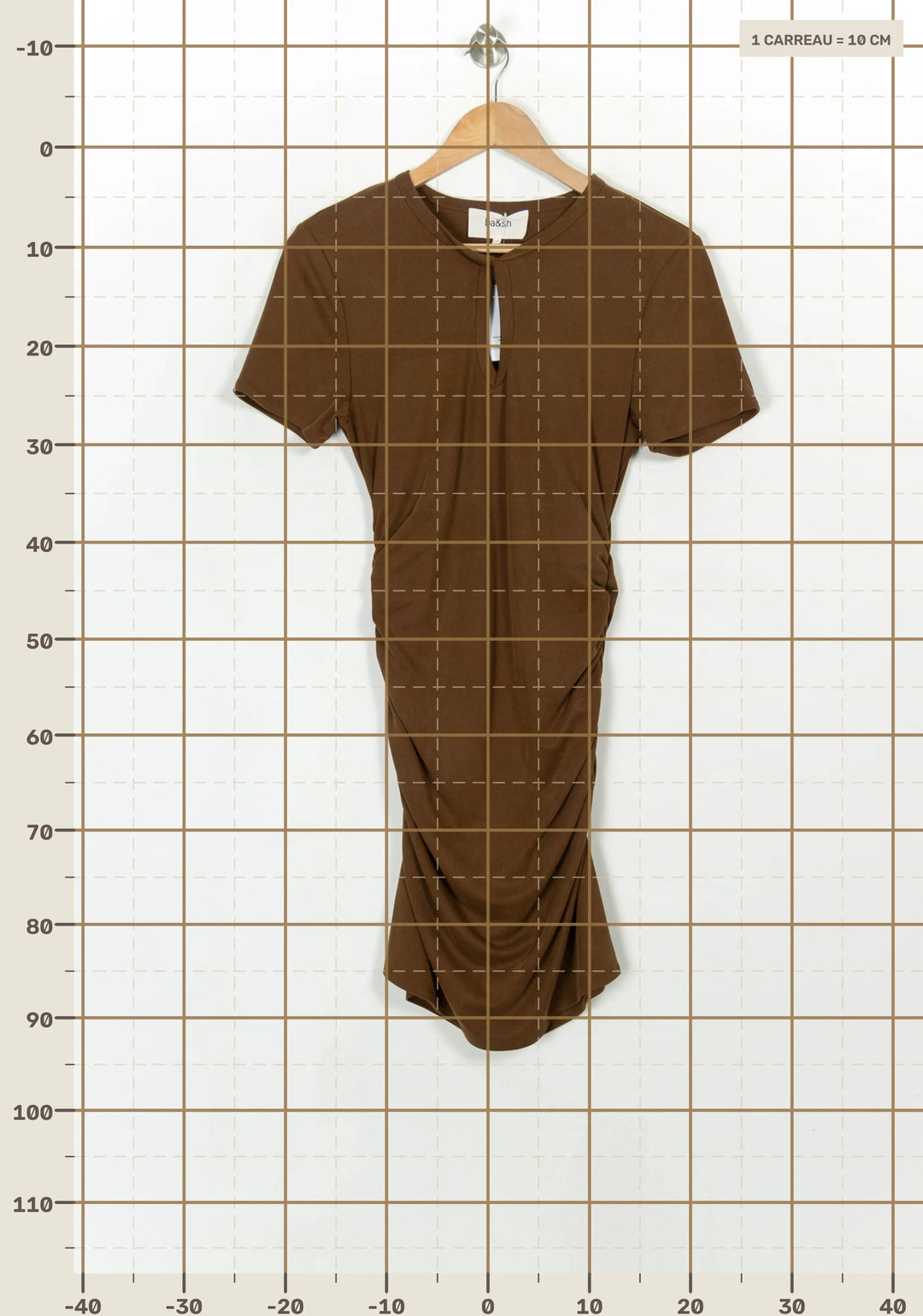 Robe Drapée Marron - Taille M/38 de la marque ba&amp;sh | PARAD116992 - Vendu par Paradigme - Image 4