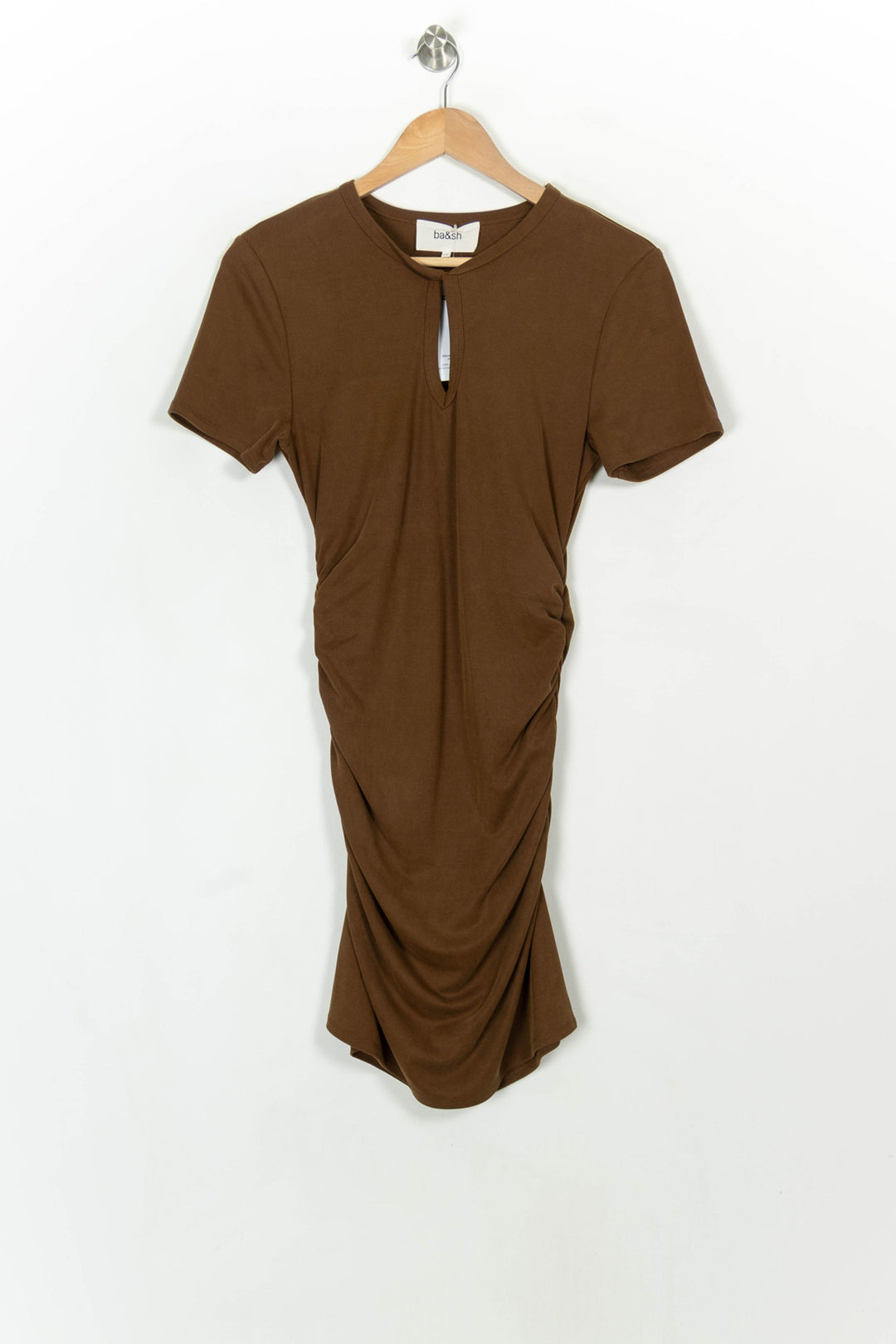 Robe Drapée Marron - Taille M/38 de la marque ba&amp;sh | PARAD116992 - Vendu par Paradigme - Image 2