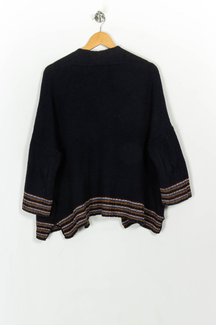 Cardigan Bleu et Marron - Taille S/36 de la marque La Fée Maraboutée | PARAD116993 - Vendu par Paradigme - Image 5
