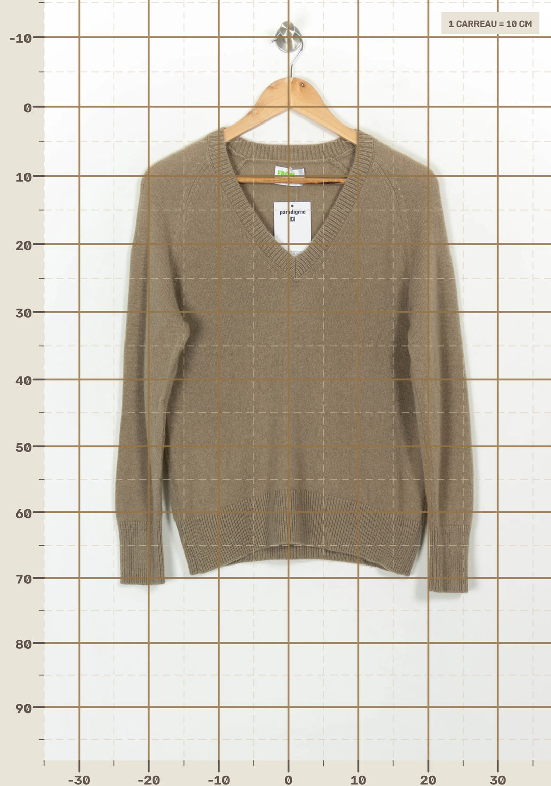 Pull Col V Beige - Taille S/36 de la marque From Future | PARAD116997 - Vendu par Paradigme - Image 4