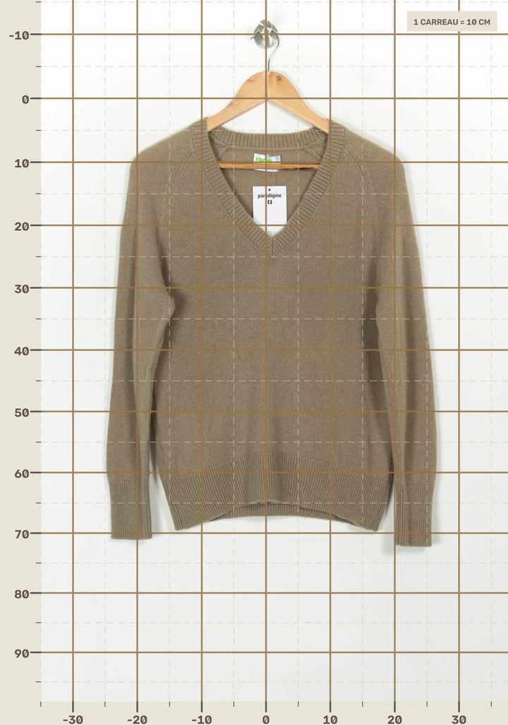 Pull Col V Beige - Taille S/36 de la marque From Future | PARAD116997 - Vendu par Paradigme - Image 4