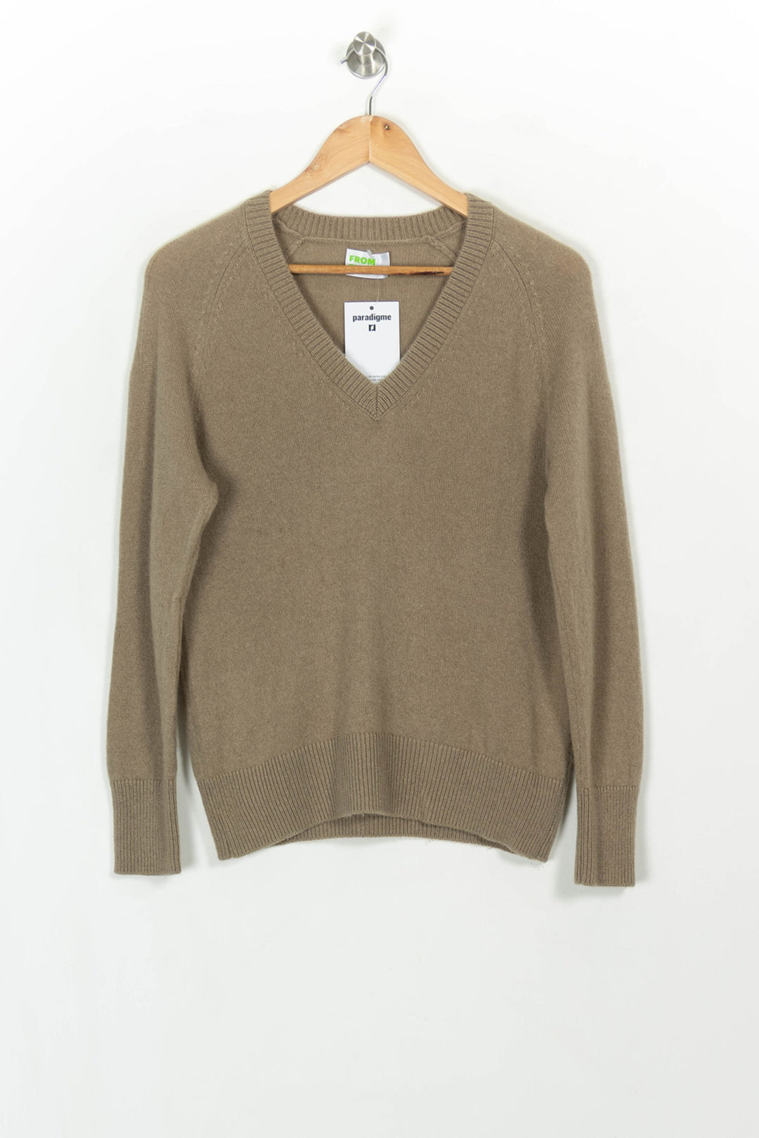 Pull Col V Beige - Taille S/36 de la marque From Future | PARAD116997 - Vendu par Paradigme - Image 2