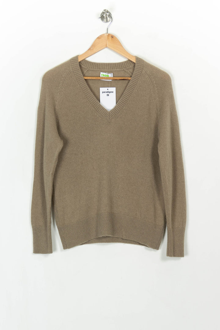 Pull Col V Beige - Taille S/36 de la marque From Future | PARAD116997 - Vendu par Paradigme - Image 2
