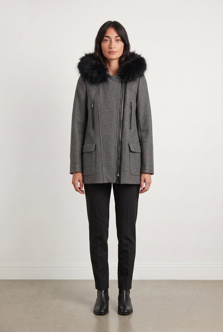 Parka Grise et Noire - Taille M/38 de la marque ZAPA | PARAD116998 - Vendu par Paradigme - Image 1