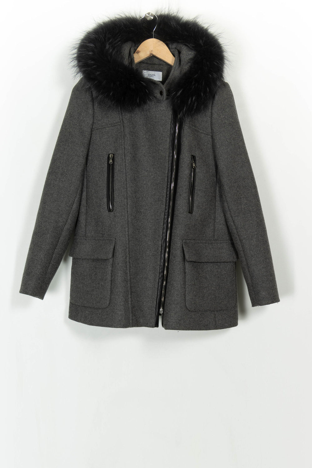 Parka Grise et Noire - Taille M/38 de la marque ZAPA | PARAD116998 - Vendu par Paradigme - Image 2