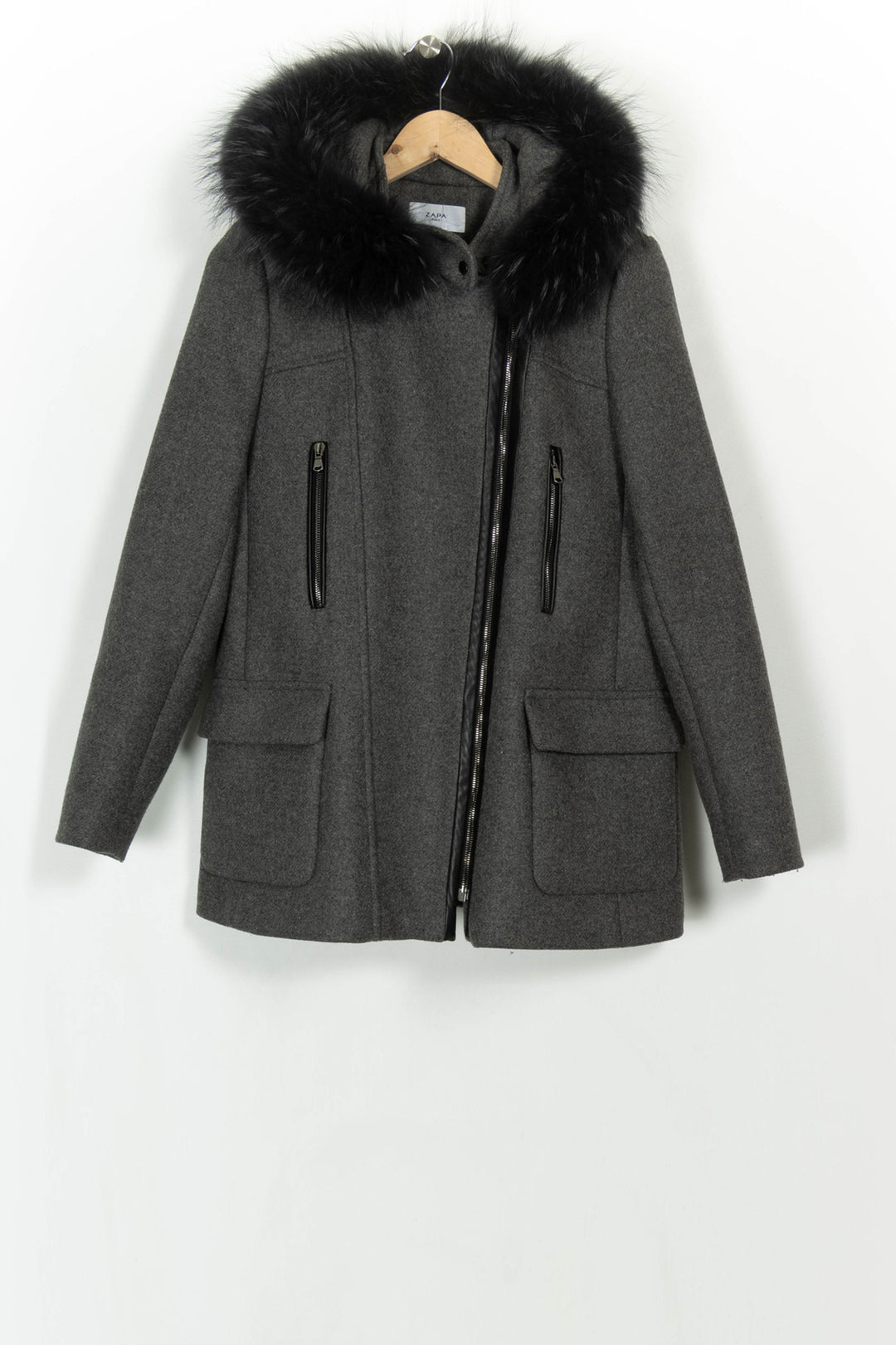 Parka Grise et Noire - Taille M/38 de la marque ZAPA | PARAD116998 - Vendu par Paradigme - Image 2