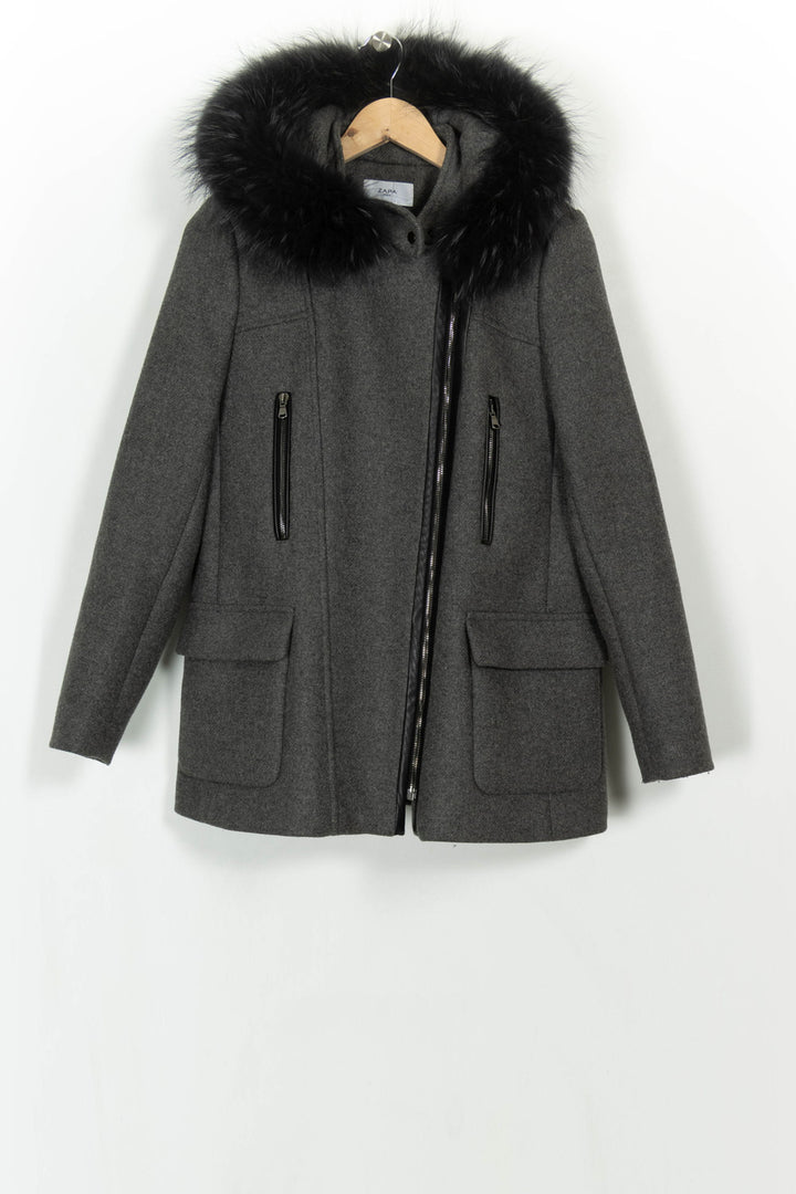 Parka Grise et Noire - Taille M/38 de la marque ZAPA | PARAD116998 - Vendu par Paradigme - Image 2