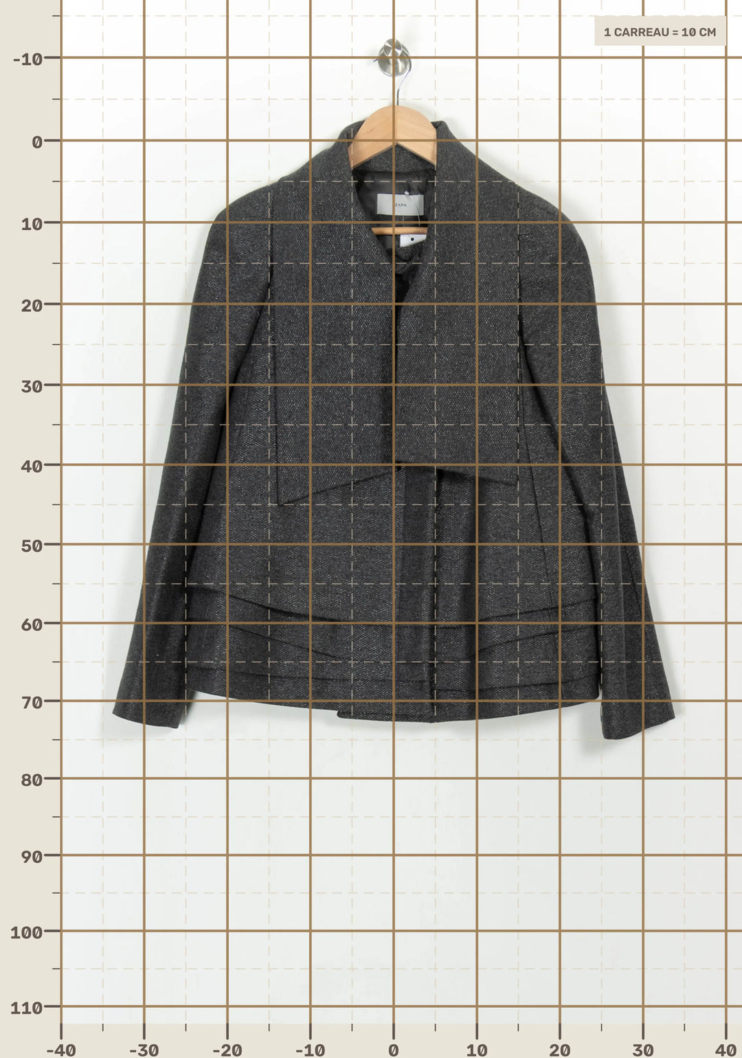 Veste Grise - Taille L/40 de la marque ZAPA | PARAD117001 - Vendu par Paradigme - Image 4