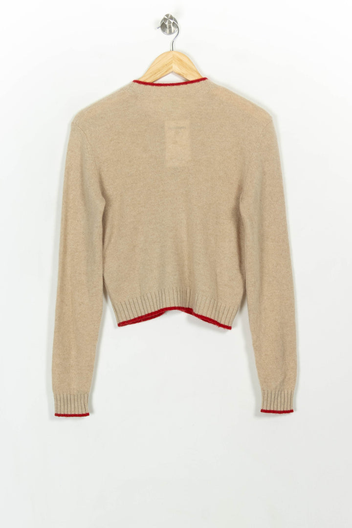 Cardigan Beige et Rouge - Taille M/38 de la marque From Future | PARAD117002 - Vendu par Paradigme - Image 5