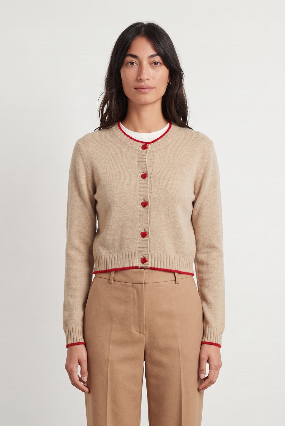 Cardigan Beige et Rouge - Taille M/38 de la marque From Future | PARAD117002 - Vendu par Paradigme - Image 1