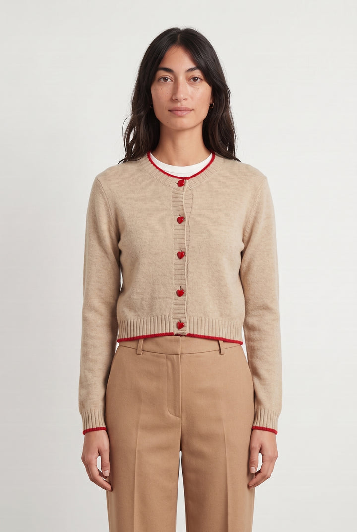 Cardigan Beige et Rouge - Taille M/38 de la marque From Future | PARAD117002 - Vendu par Paradigme - Image 1