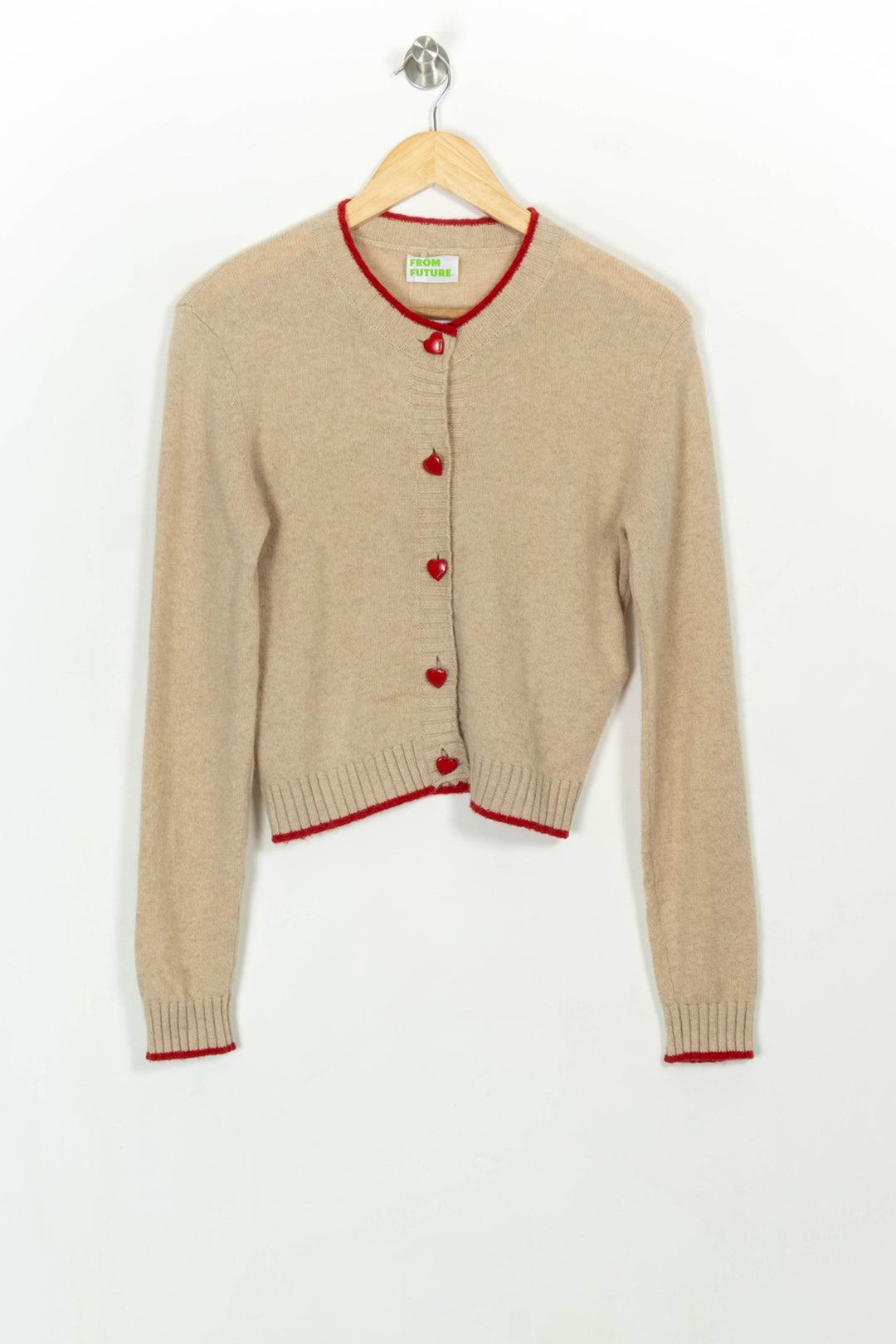 Cardigan Beige et Rouge - Taille M/38 de la marque From Future | PARAD117002 - Vendu par Paradigme - Image 2