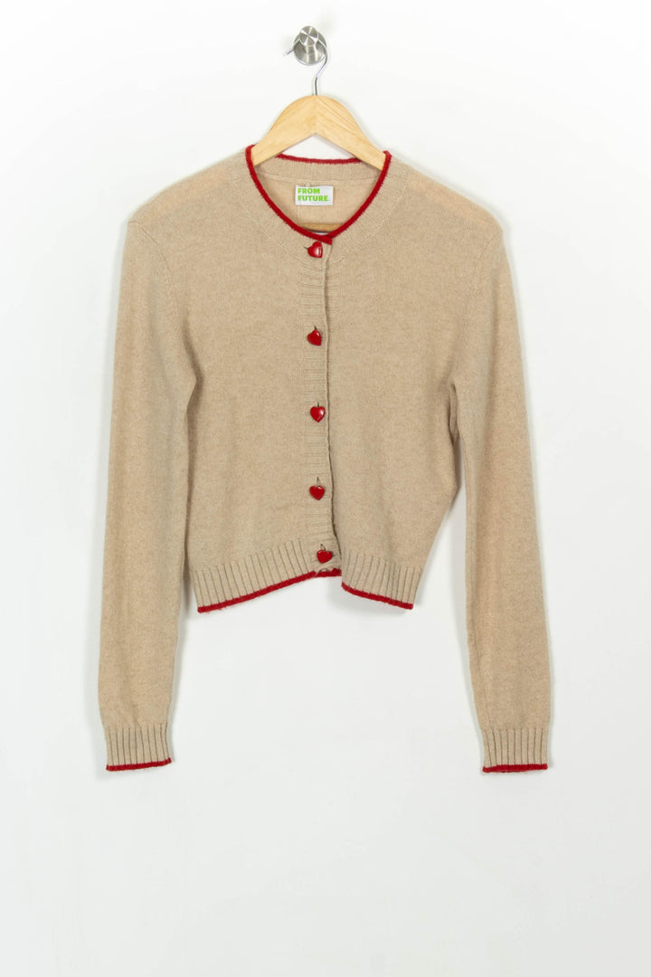 Cardigan Beige et Rouge - Taille M/38 de la marque From Future | PARAD117002 - Vendu par Paradigme - Image 2