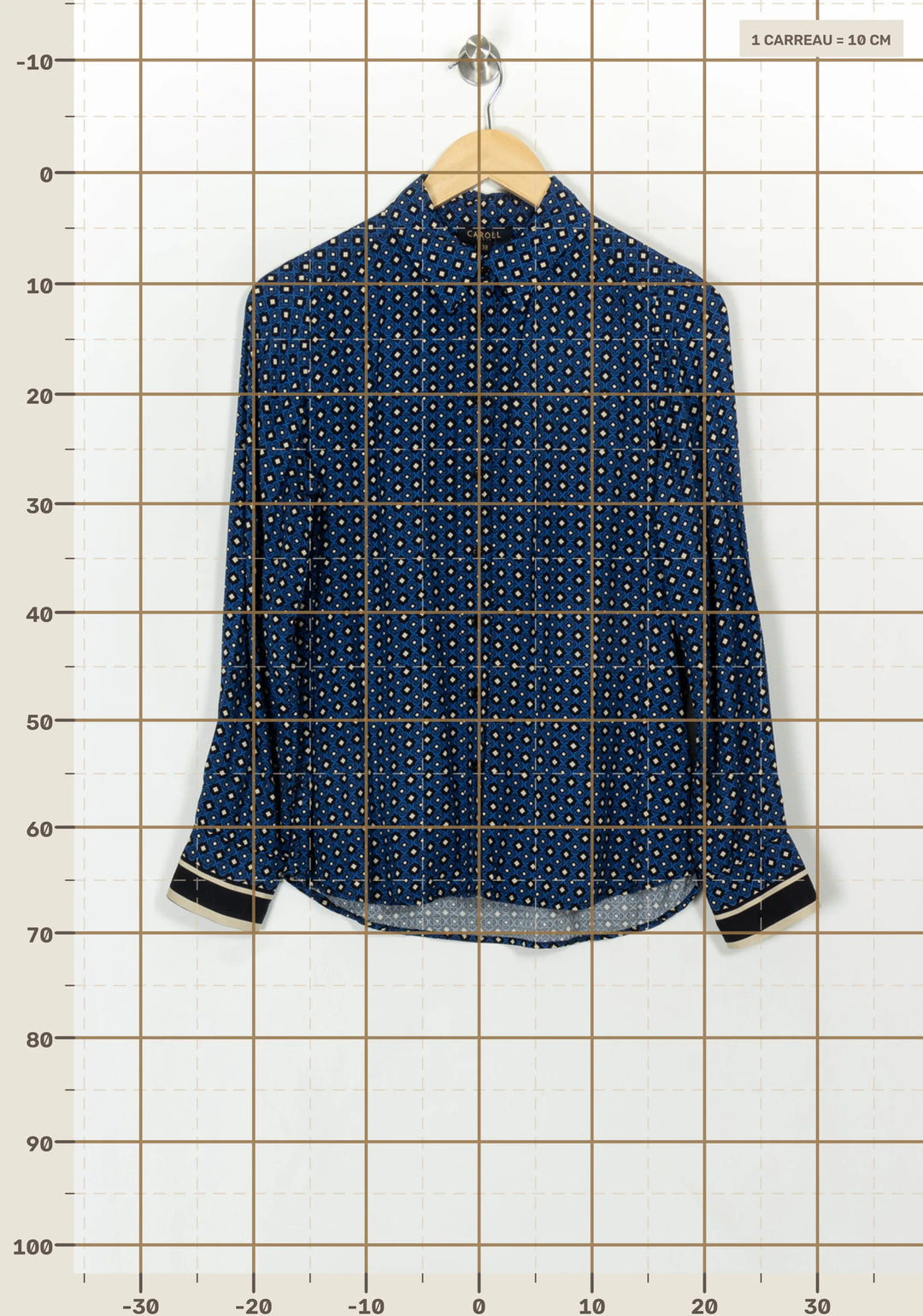 Chemise Bleue - Taille M/38 de la marque Caroll | PARAD117004 - Vendu par Paradigme - Image 4