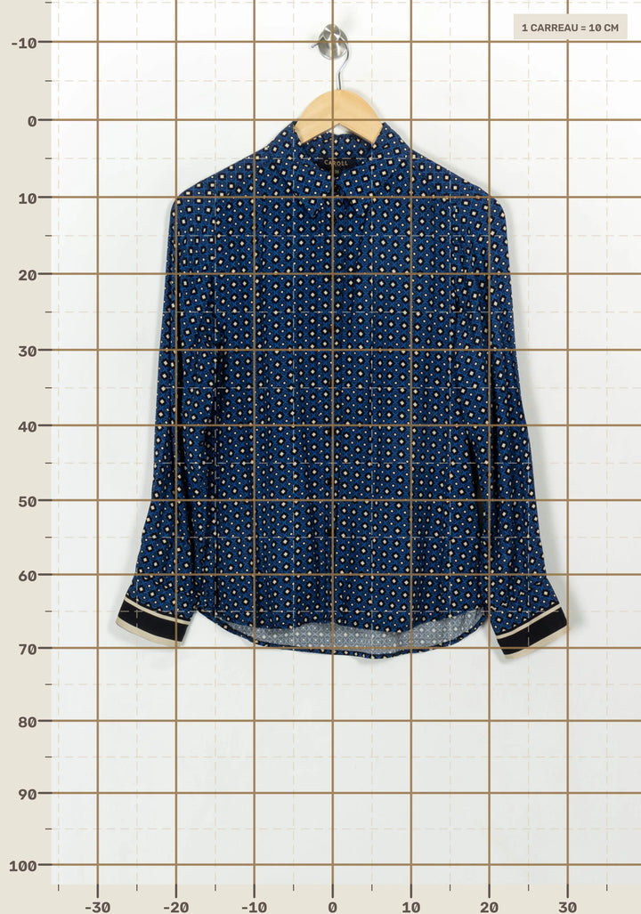 Chemise Bleue - Taille M/38 de la marque Caroll | PARAD117004 - Vendu par Paradigme - Image 4