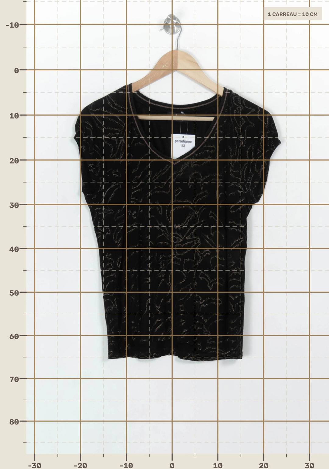 Tee-shirt Noir et Doré - Taille L/40 de la marque One Step | PARAD117009 - Vendu par Paradigme - Image 4
