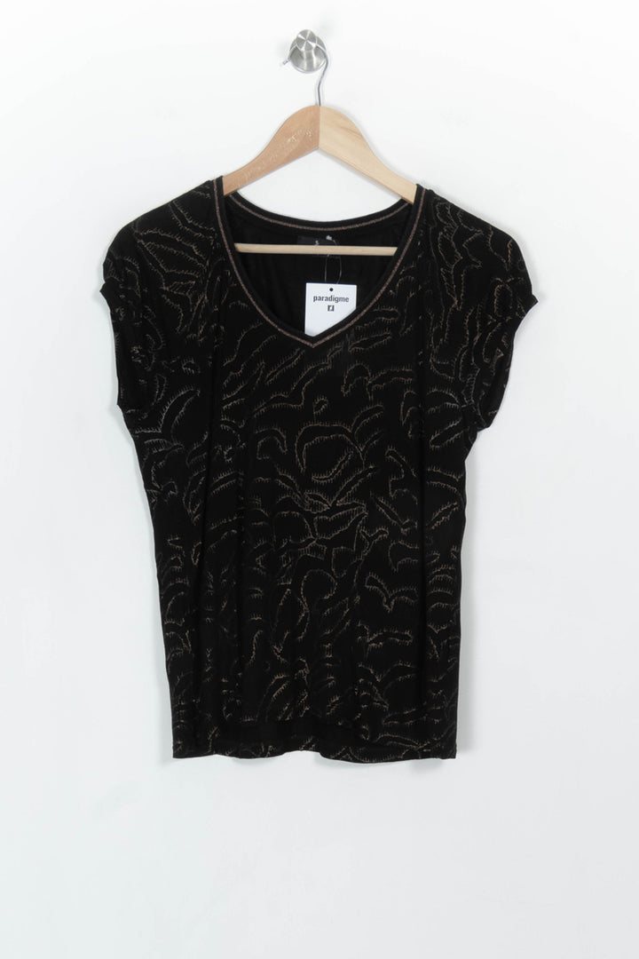 Tee-shirt Noir et Doré - Taille L/40 de la marque One Step | PARAD117009 - Vendu par Paradigme - Image 2
