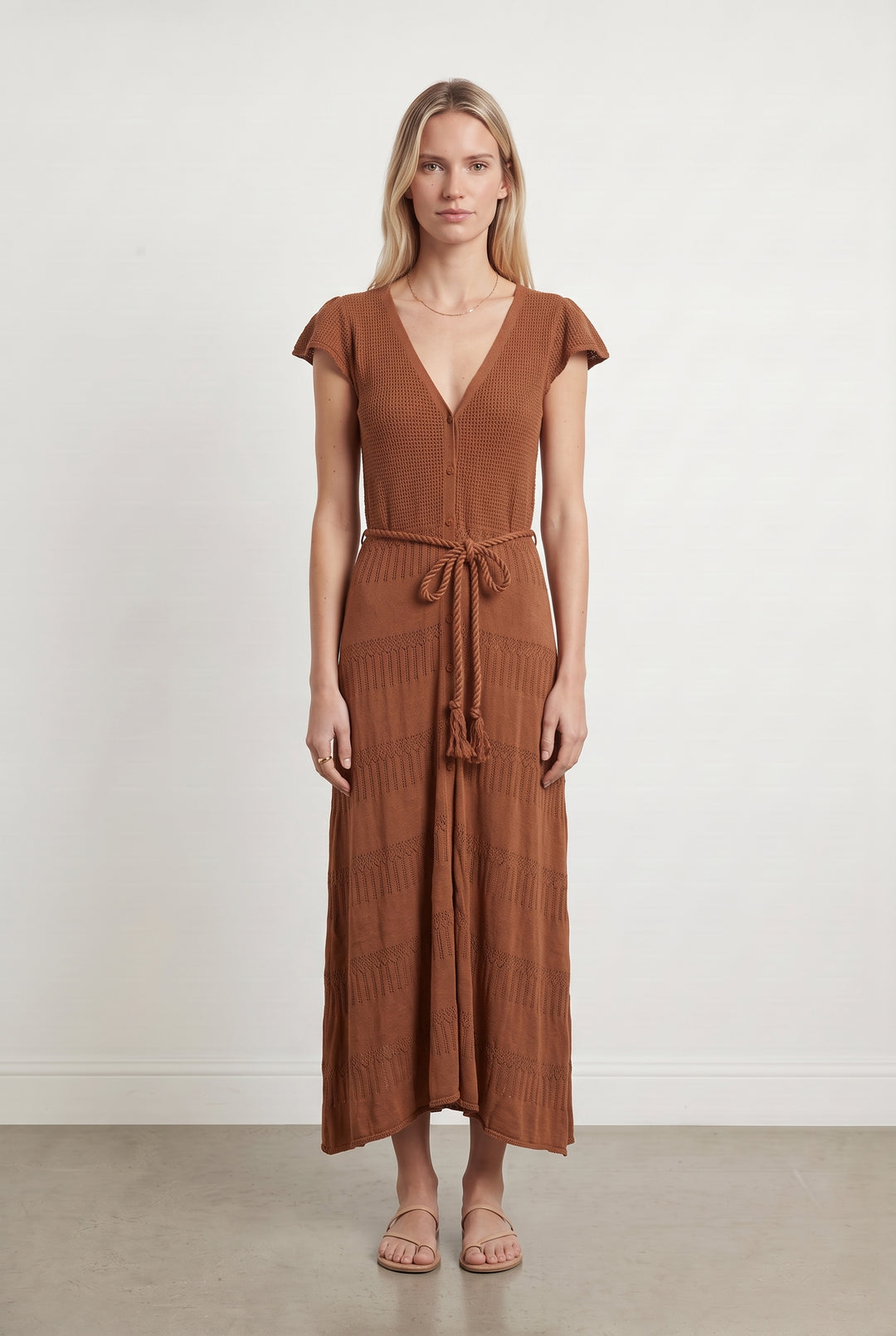 Robe Longue Marron - Taille S/36 de la marque Sessùn | PARAD117011 - Vendu par Paradigme - Image 1