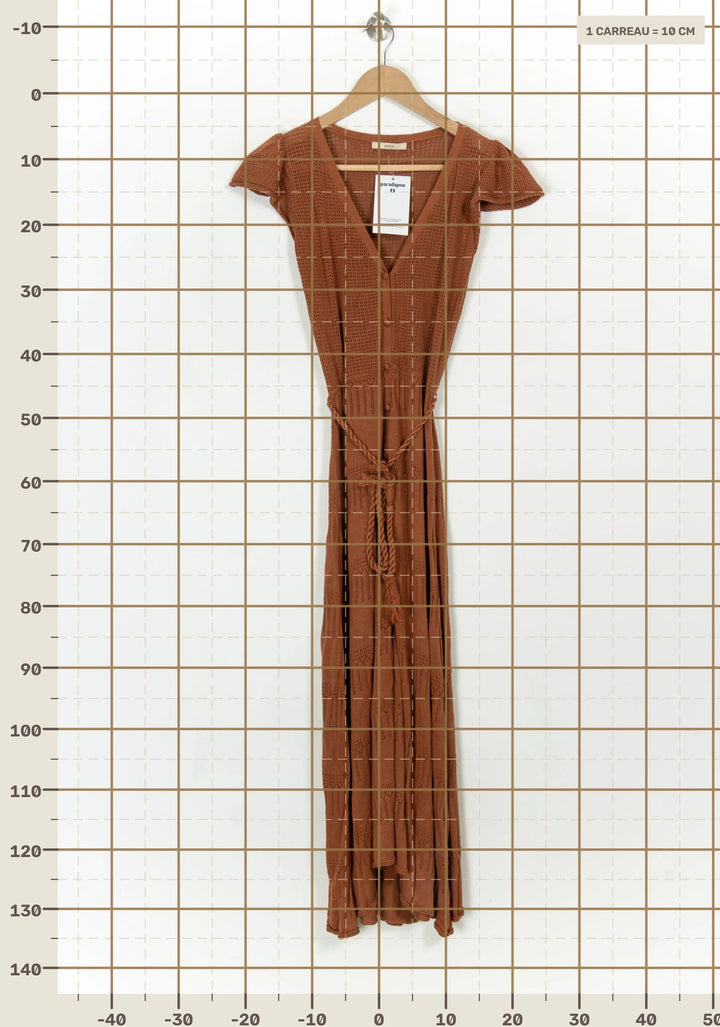 Robe Longue Marron - Taille S/36 de la marque Sessùn | PARAD117011 - Vendu par Paradigme - Image 4
