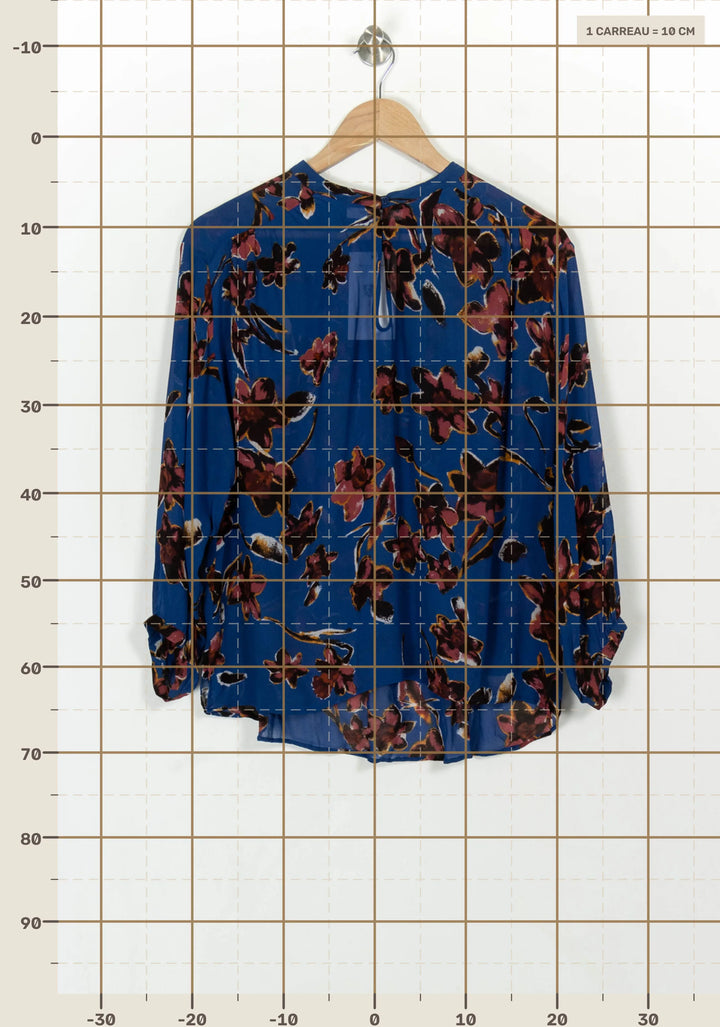 Blouse Bleue et Bordeaux - Taille XL/42 de la marque Gerard Darel | PARAD117013 - Vendu par Paradigme - Image 4