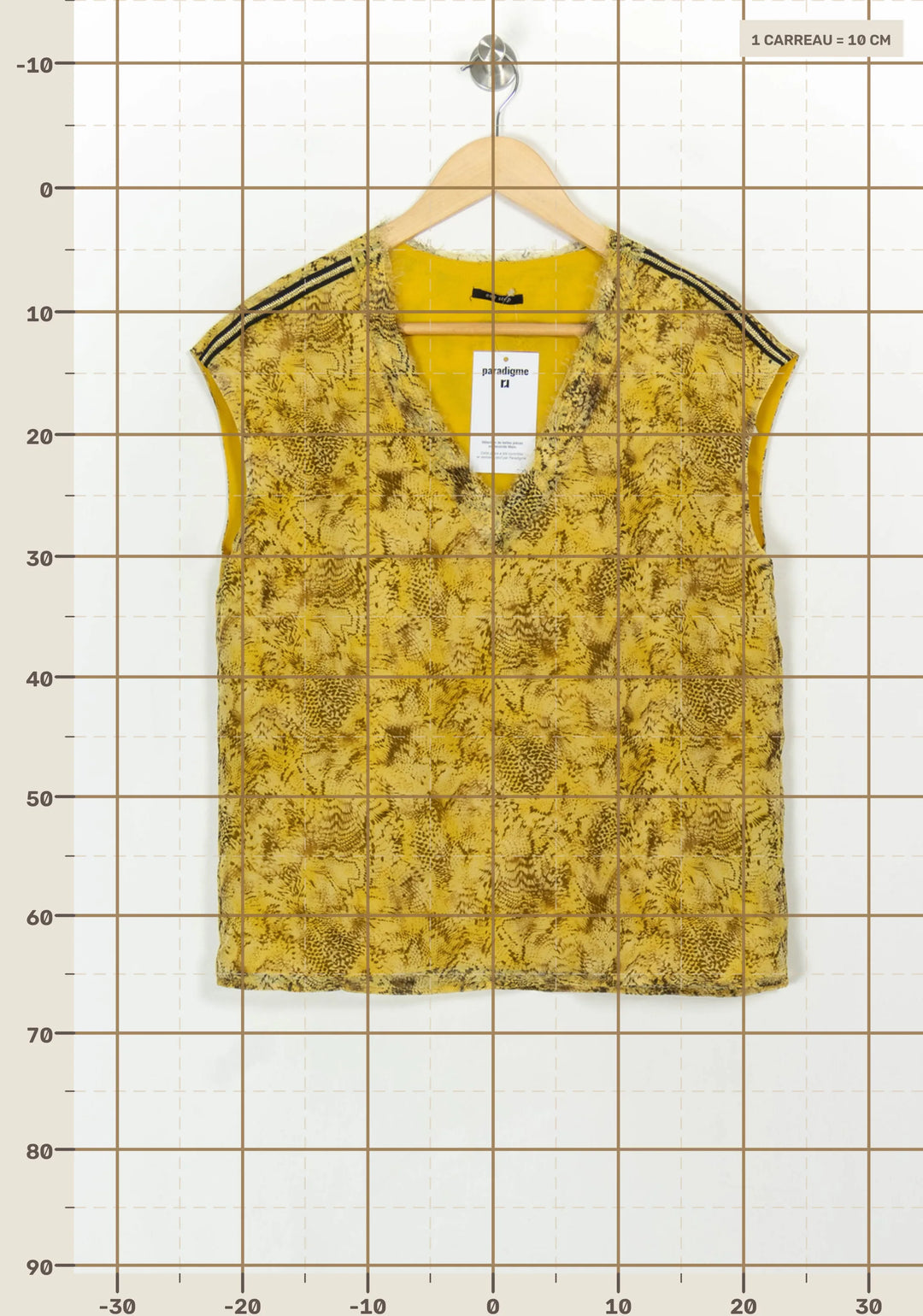 Blouse Jaune et Marron - Taille L/40 de la marque One Step | PARAD117014 - Vendu par Paradigme - Image 4