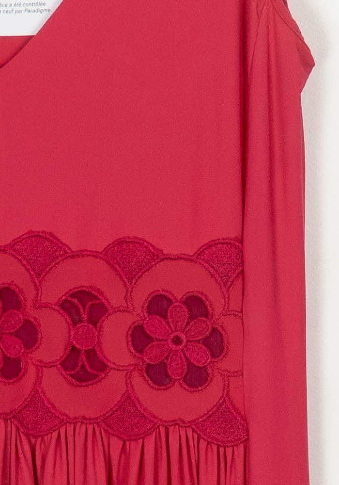 Robe Longue Rose - Taille L/40 de la marque Indies | PARAD117016 - Vendu par Paradigme - Image 3