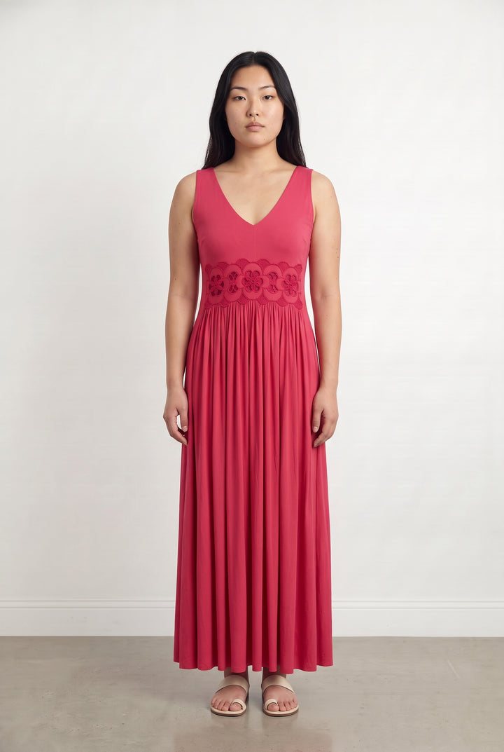 Robe Longue Rose - Taille L/40 de la marque Indies | PARAD117016 - Vendu par Paradigme - Image 1