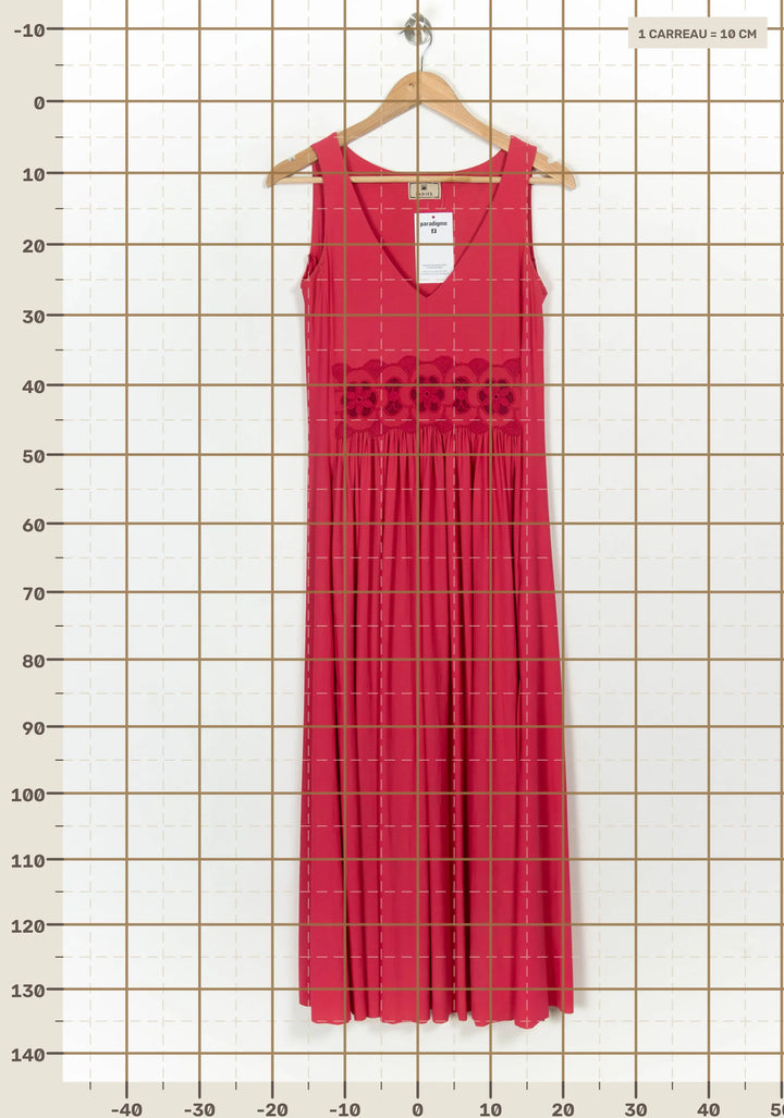 Robe Longue Rose - Taille L/40 de la marque Indies | PARAD117016 - Vendu par Paradigme - Image 4