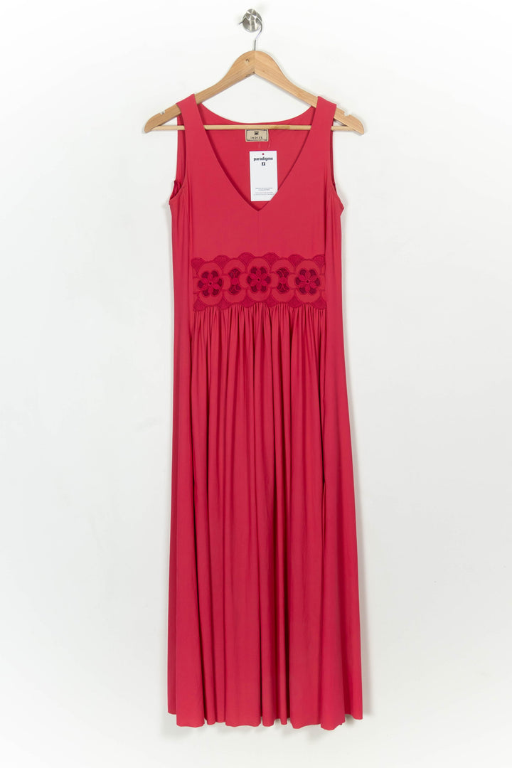 Robe Longue Rose - Taille L/40 de la marque Indies | PARAD117016 - Vendu par Paradigme - Image 2