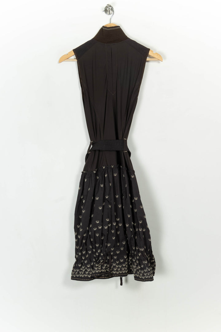 Robe Midi Marron - Taille M/38 de la marque Indies | PARAD117021 - Vendu par Paradigme - Image 5