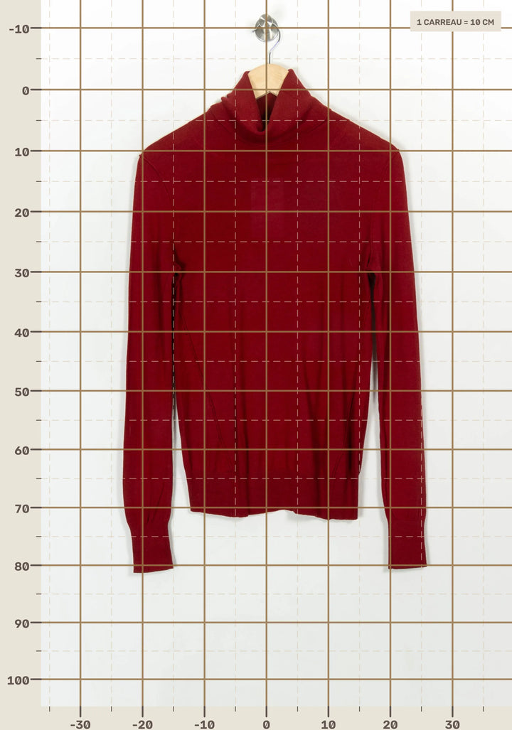 Pull Col Roulé Bordeaux - Taille M/38 de la marque IKKS | PARAD117022 - Vendu par Paradigme - Image 4