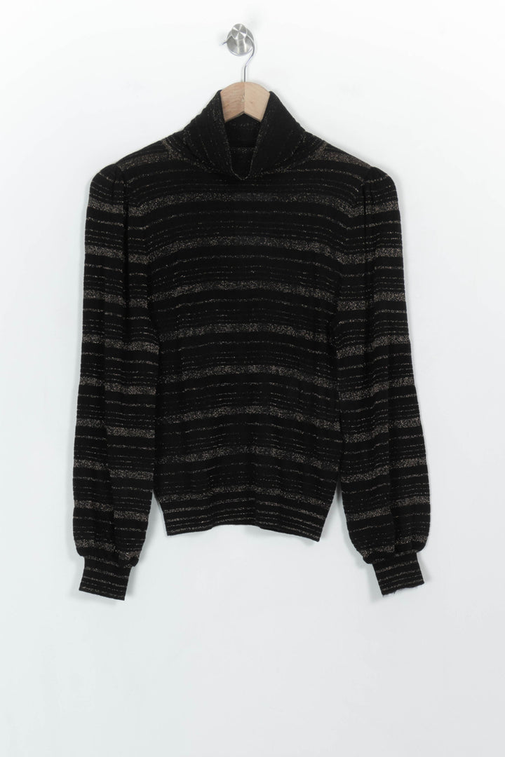 Pull Noir et Doré - Taille M/38 de la marque Petite Mendigote | PARAD117029 - Vendu par Paradigme - Image 2