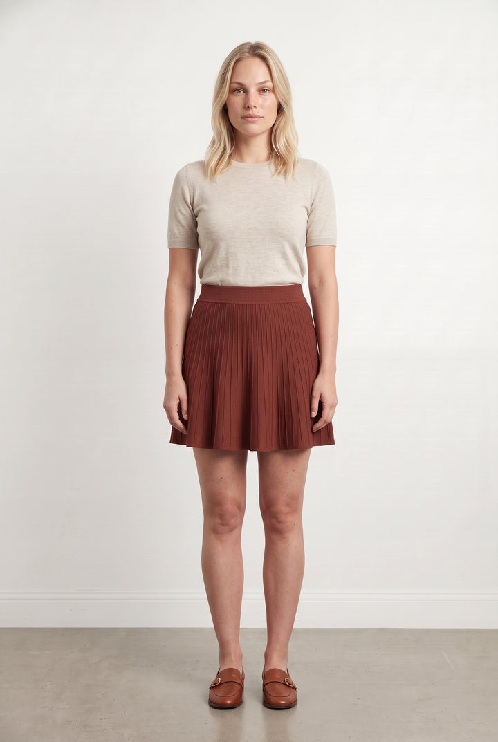 Jupe Plissée Bordeaux - Taille L/40 de la marque Petite Mendigote | PARAD117030 - Vendu par Paradigme - Image 1
