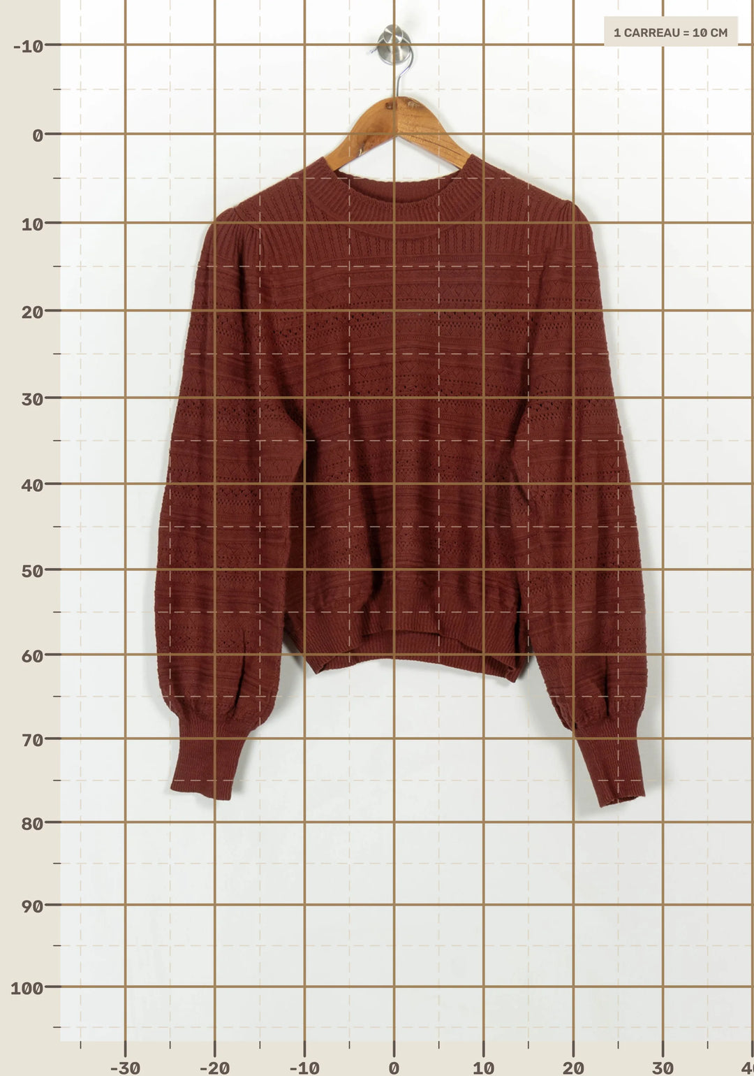 Pull Bordeaux - Taille L/40 de la marque Petite Mendigote | PARAD117031 - Vendu par Paradigme - Image 4